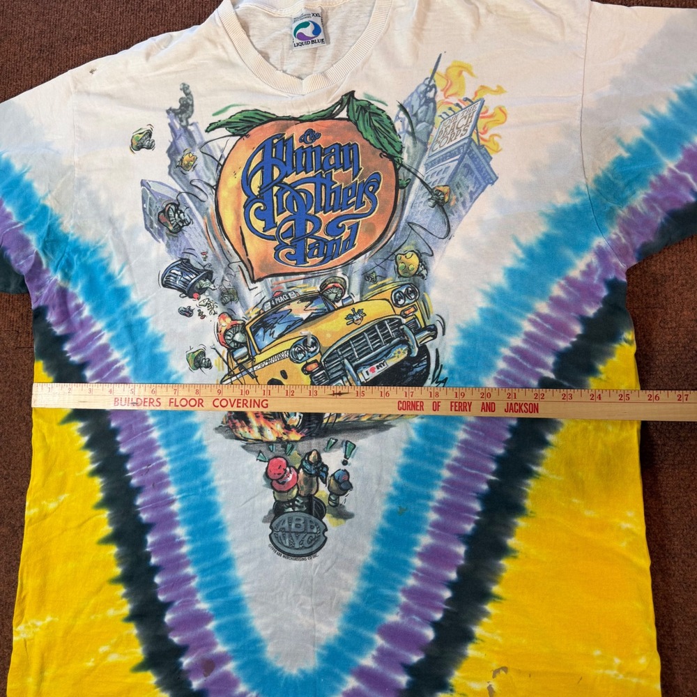 Vintage 1998 Allman Brothers Band Peakin at the Beacon Tie Dye Shirt Liquid Blue - Picture 5 of 11